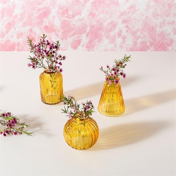 Sass & Belle Yellow Glass Bud Vases - Set of 3 Sass & Belle