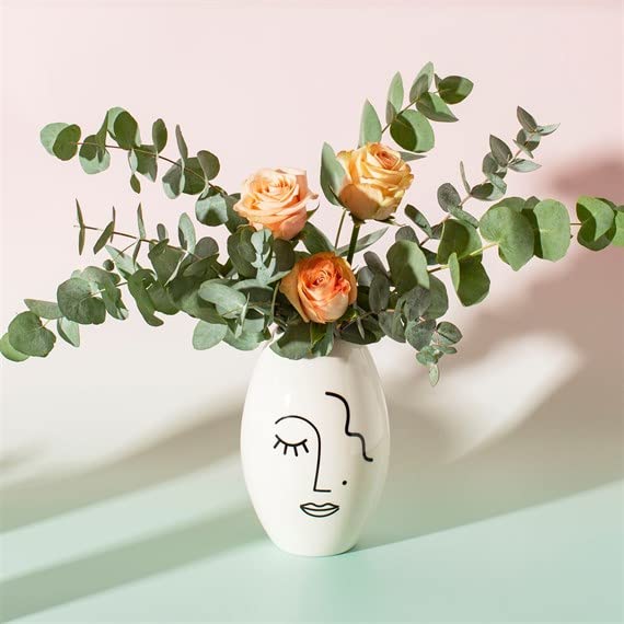 Sass & Belle Abstract Face White Large Vase Sass & Belle
