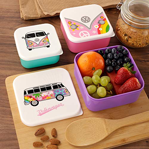 Puckator VW Summer Love Volkswagen T1 Camper Bus Set of 3 Lunch Box Snack Storage M/L/XL Puckator