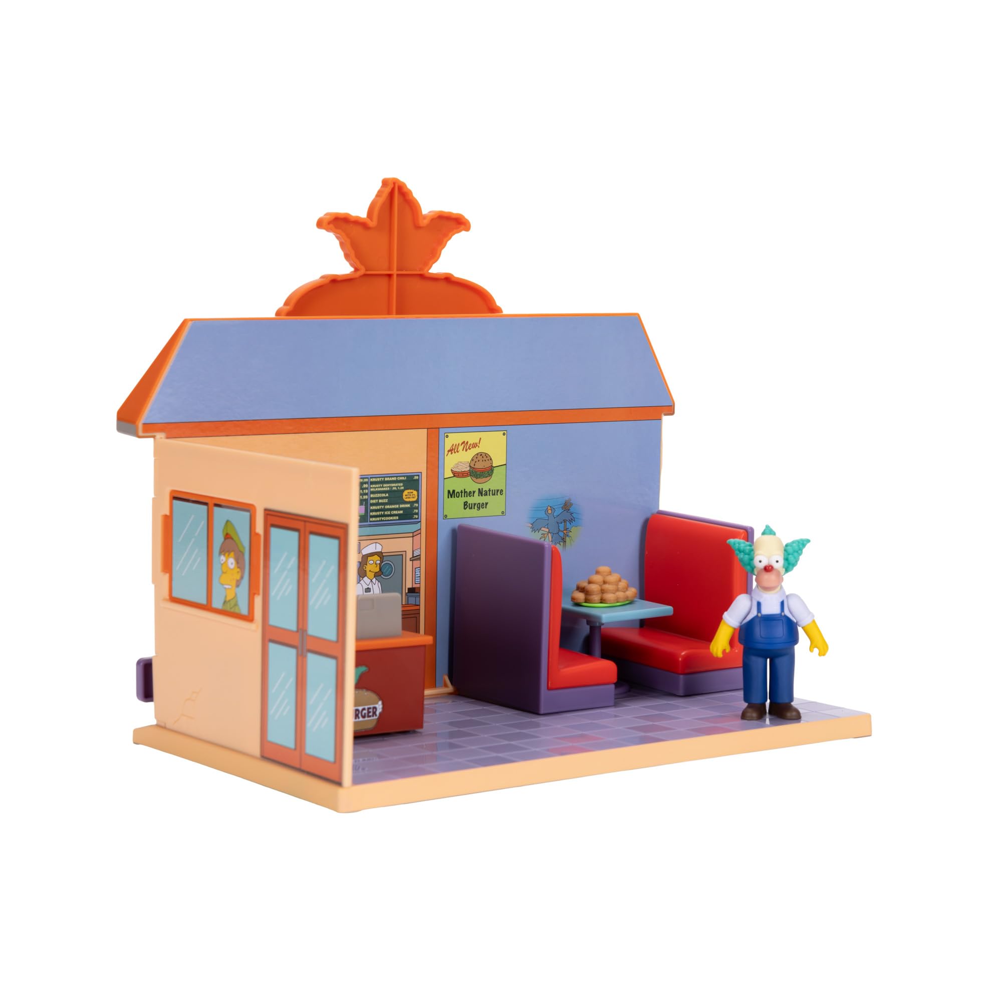 Jakks Pacific The Simpsons Krusty Burger Playset Includes 6.35 cm Krusty the Clown Articulated Mini Figurine and Detailed Accessories Jakks Pacific