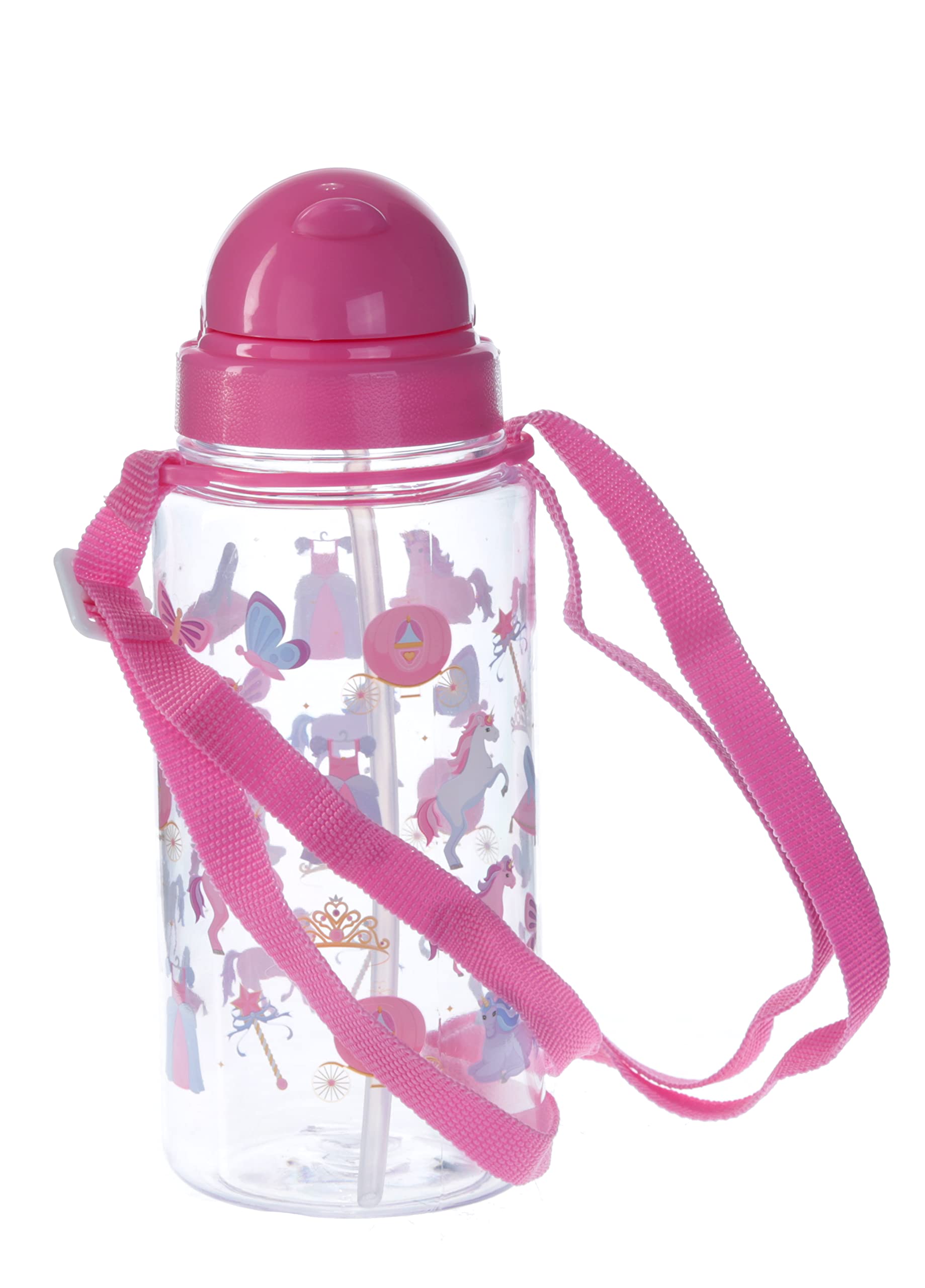 Puckator Enchanted Rainbows Unicorn Drinks Bottle with Straw 450ml Puckator