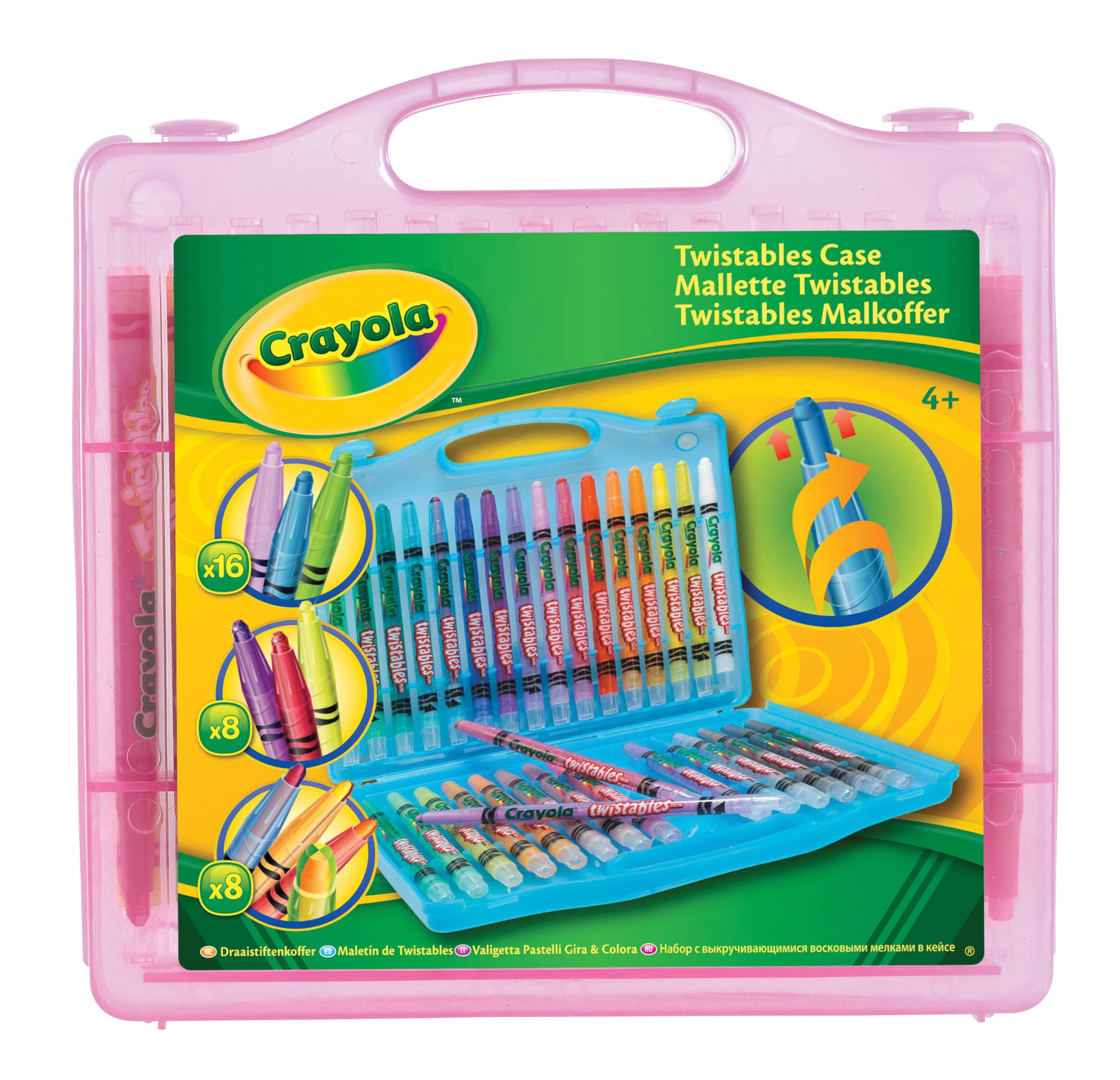 Crayola Twistables Case (32 Pack) (Case colour may vary - Purple, Blue, Yellow) CRAYOLA