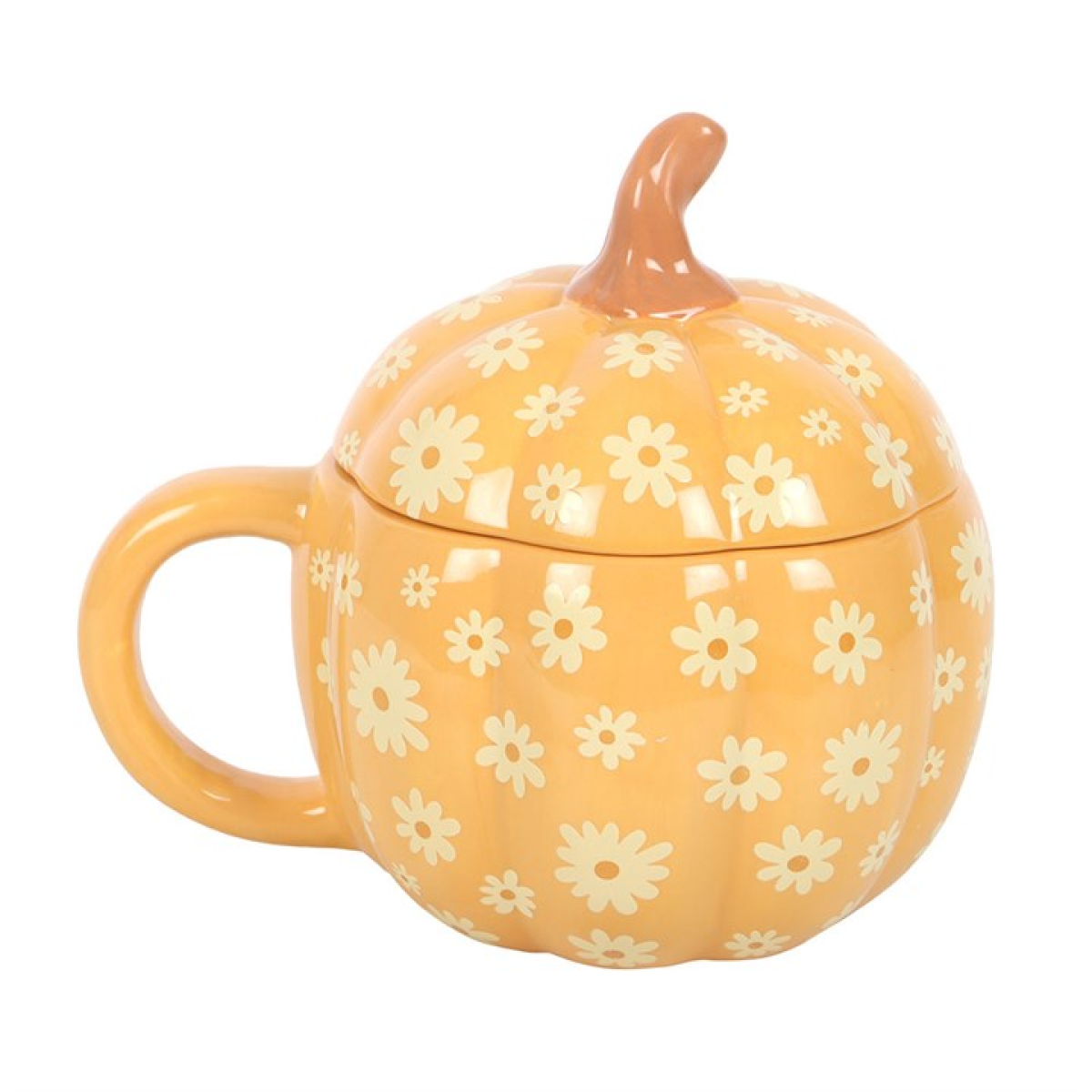 Groovy Floral Pumpkin Lidded Mug Something Different