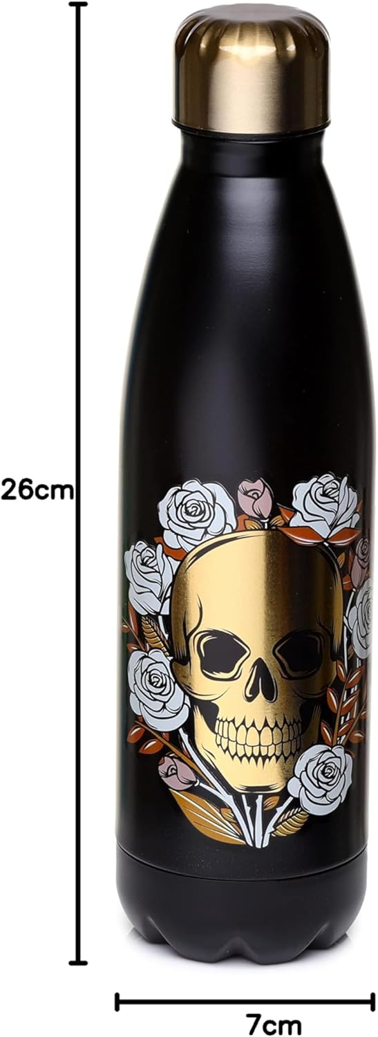 Puckator Skulls and Roses Stainless Steel Bottle Puckator