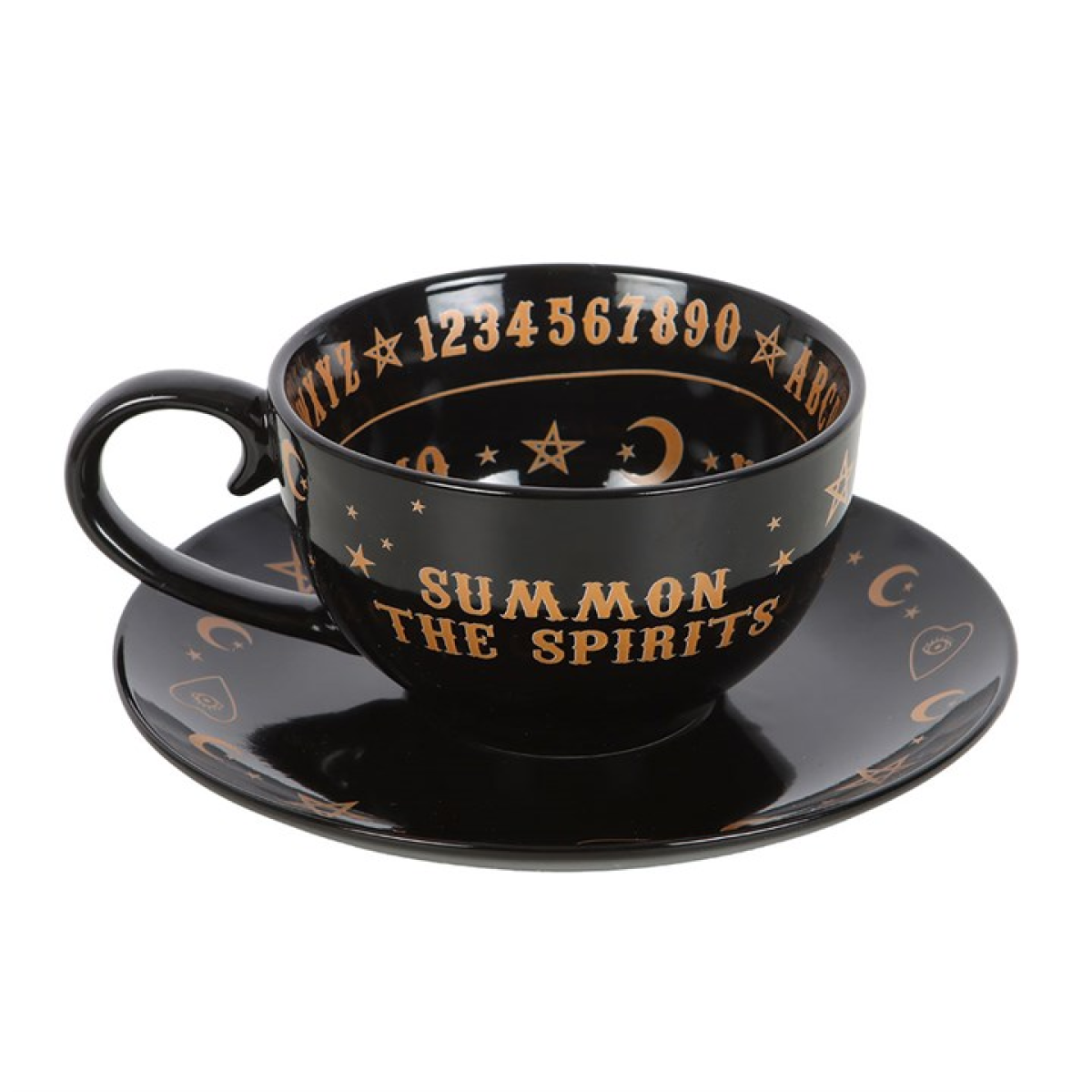Black Talking Board Teacup and Saucer Something Different