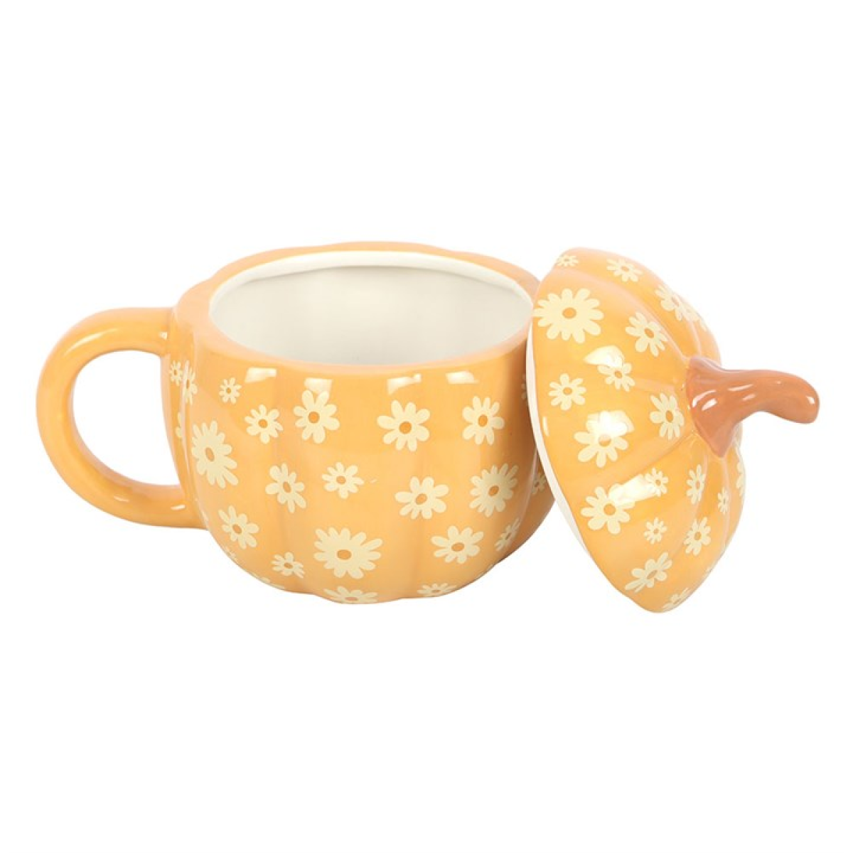 Groovy Floral Pumpkin Lidded Mug Something Different