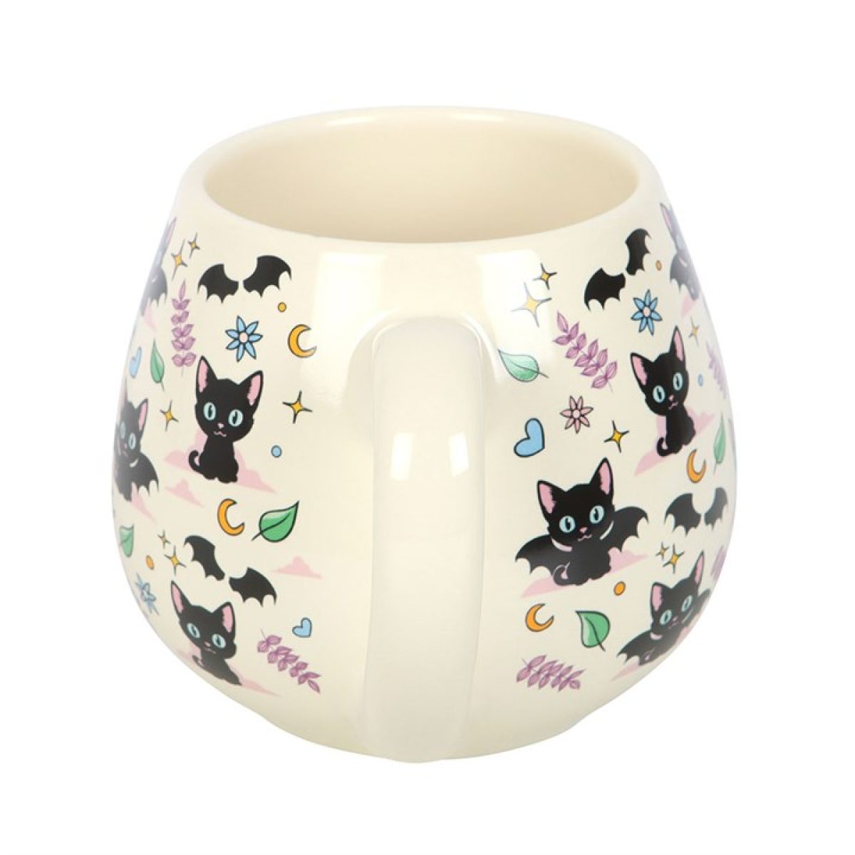 Cute and Creepy Cat Print Rounded Mug Something Different