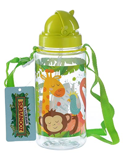 Puckator Zooniverse Drinks Bottle With Straw 450ml Puckator