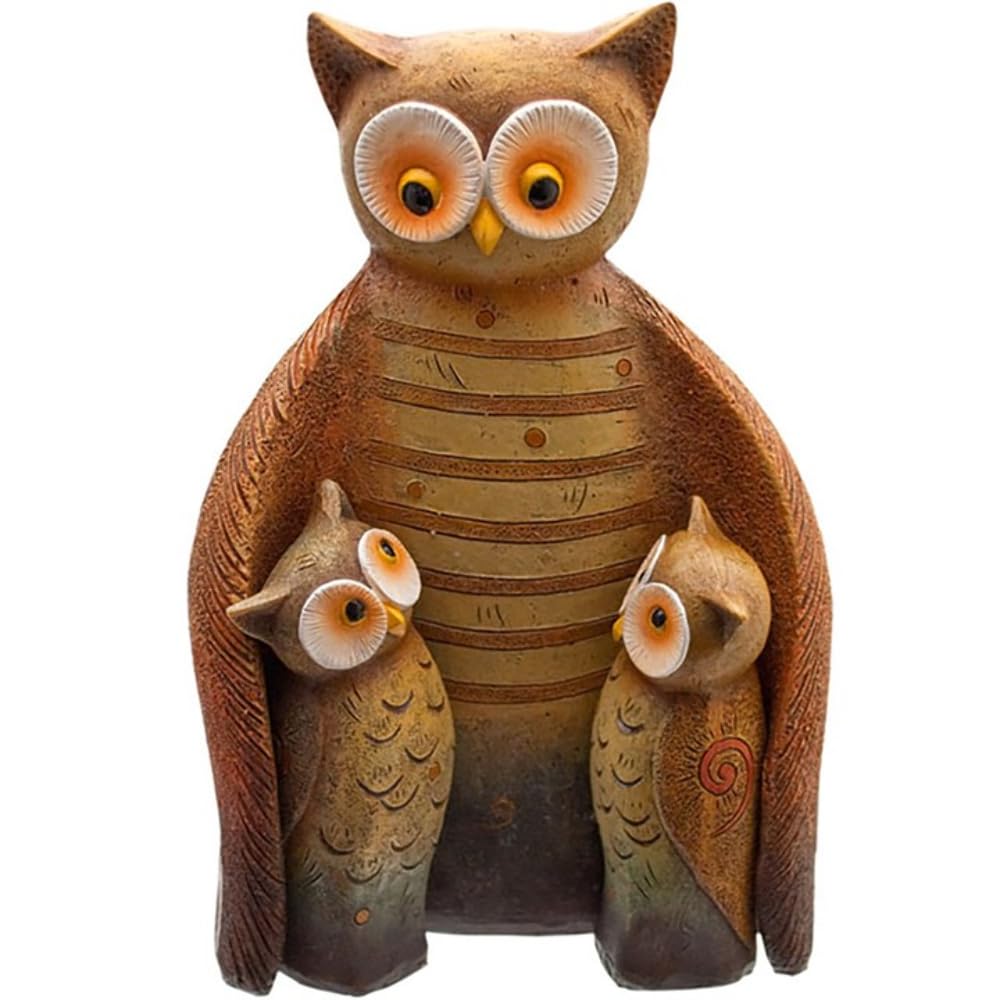 Brown Resin Owl Family Something Different