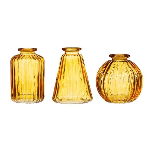 Sass & Belle Yellow Glass Bud Vases - Set of 3 Sass & Belle