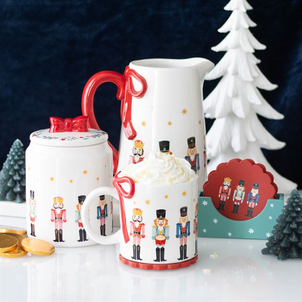 Nutcracker Print Mug with Bow Something Different