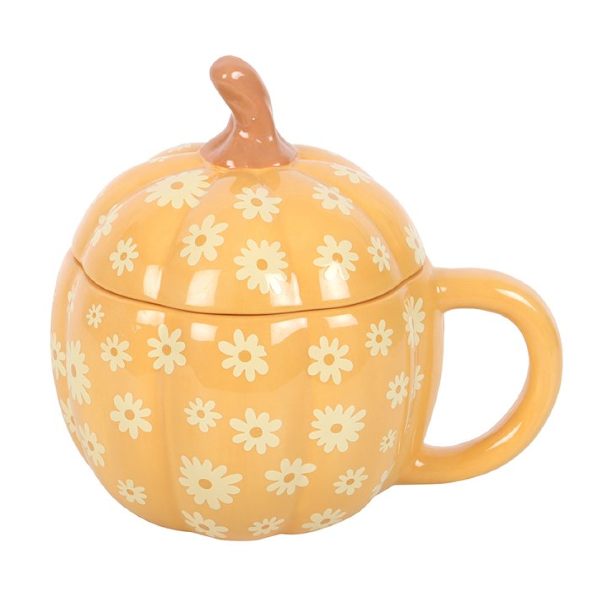 Groovy Floral Pumpkin Lidded Mug Something Different