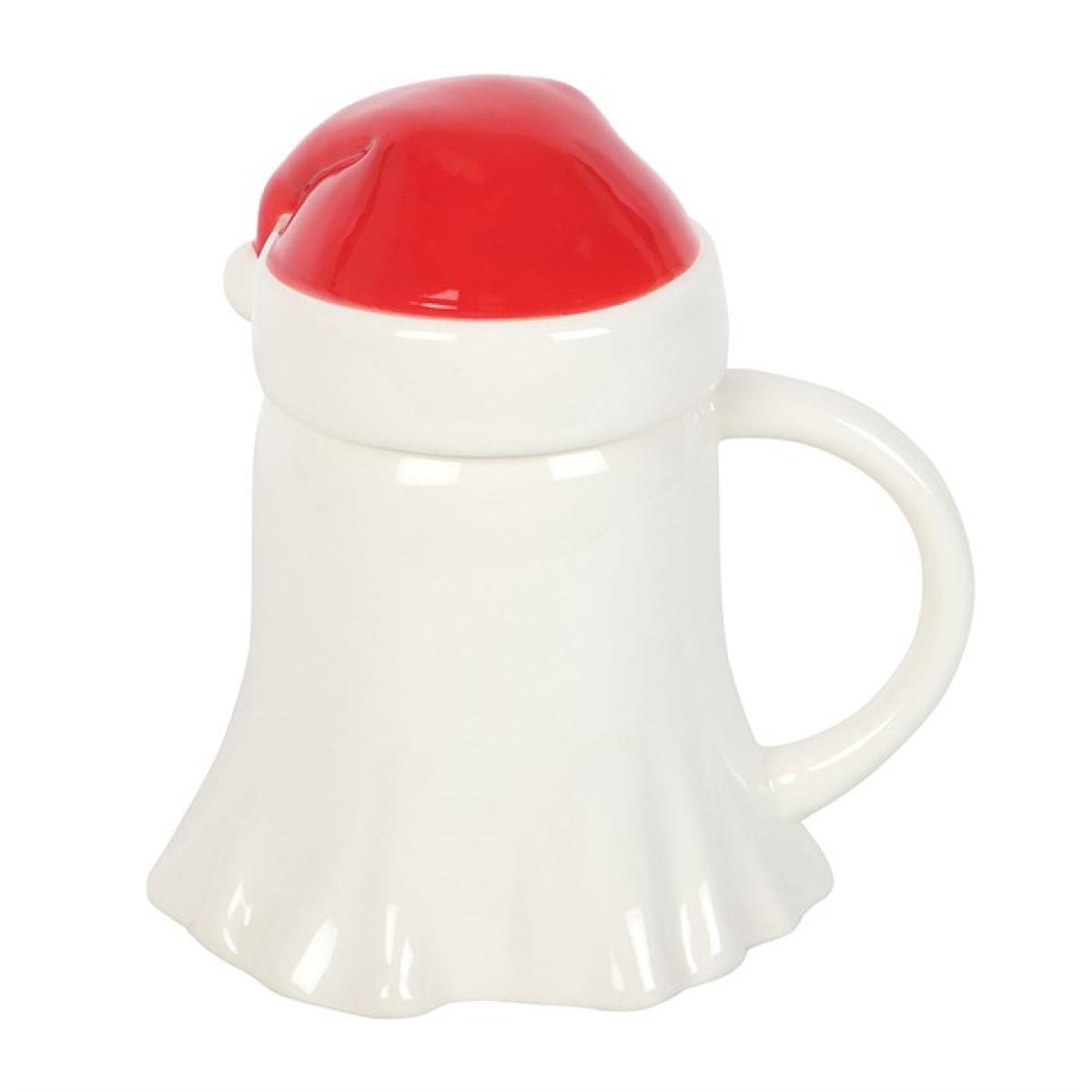 Ghost Shaped Mug with Santa Hat Lid Something Different