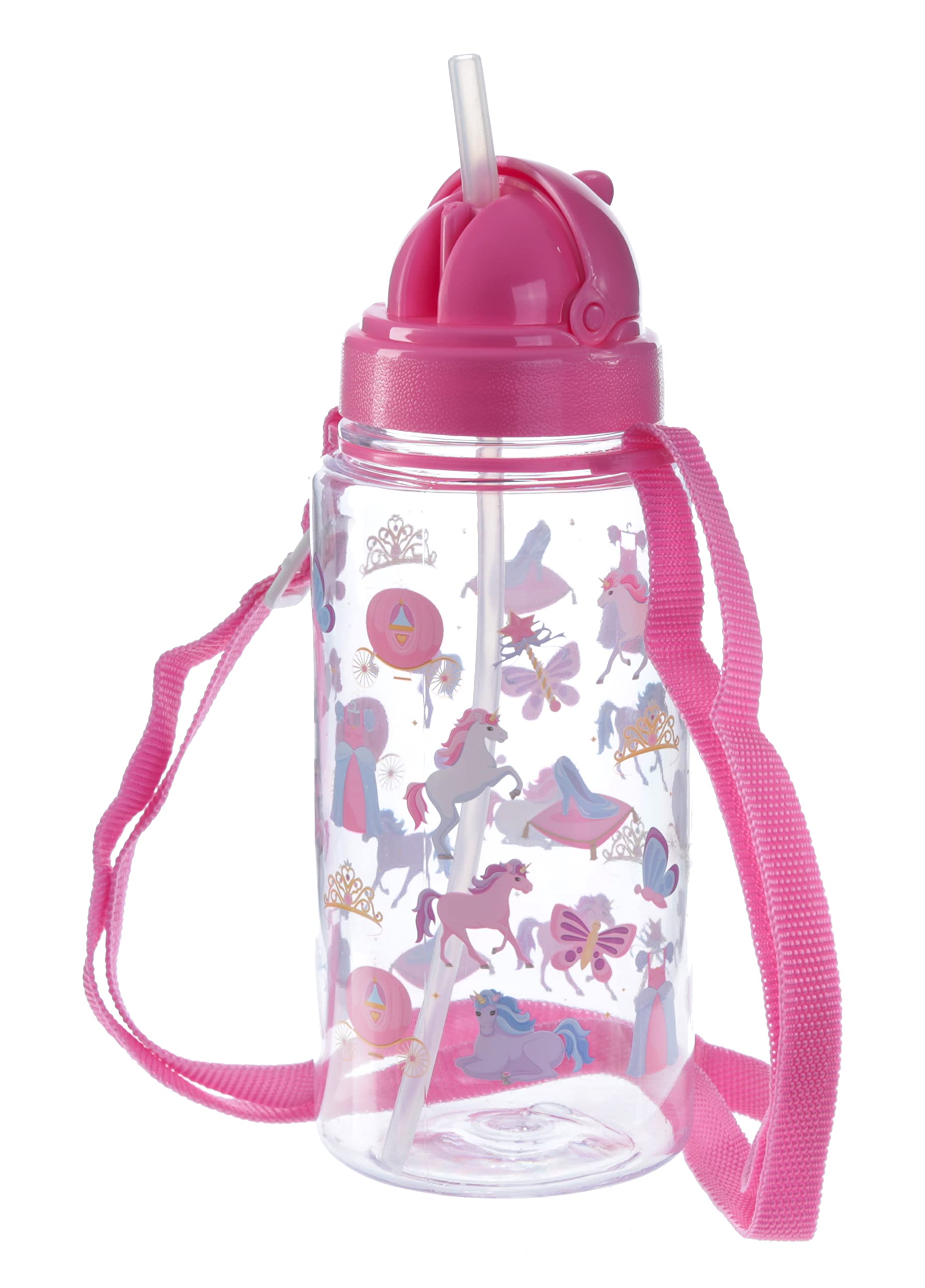 Puckator Enchanted Rainbows Unicorn Drinks Bottle with Straw 450ml Puckator