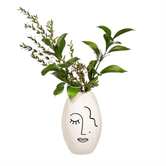 Sass & Belle Abstract Face White Large Vase Sass & Belle