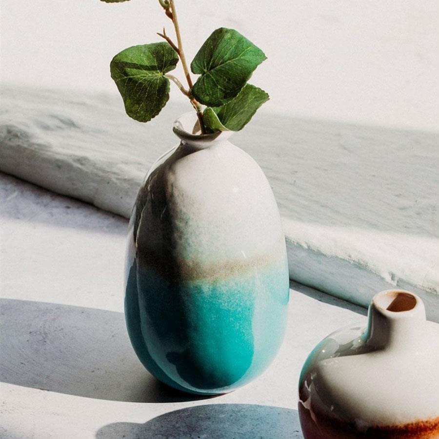 Sass & Belle Dip Glazed Ombre Turquoise Vase Sass & Belle