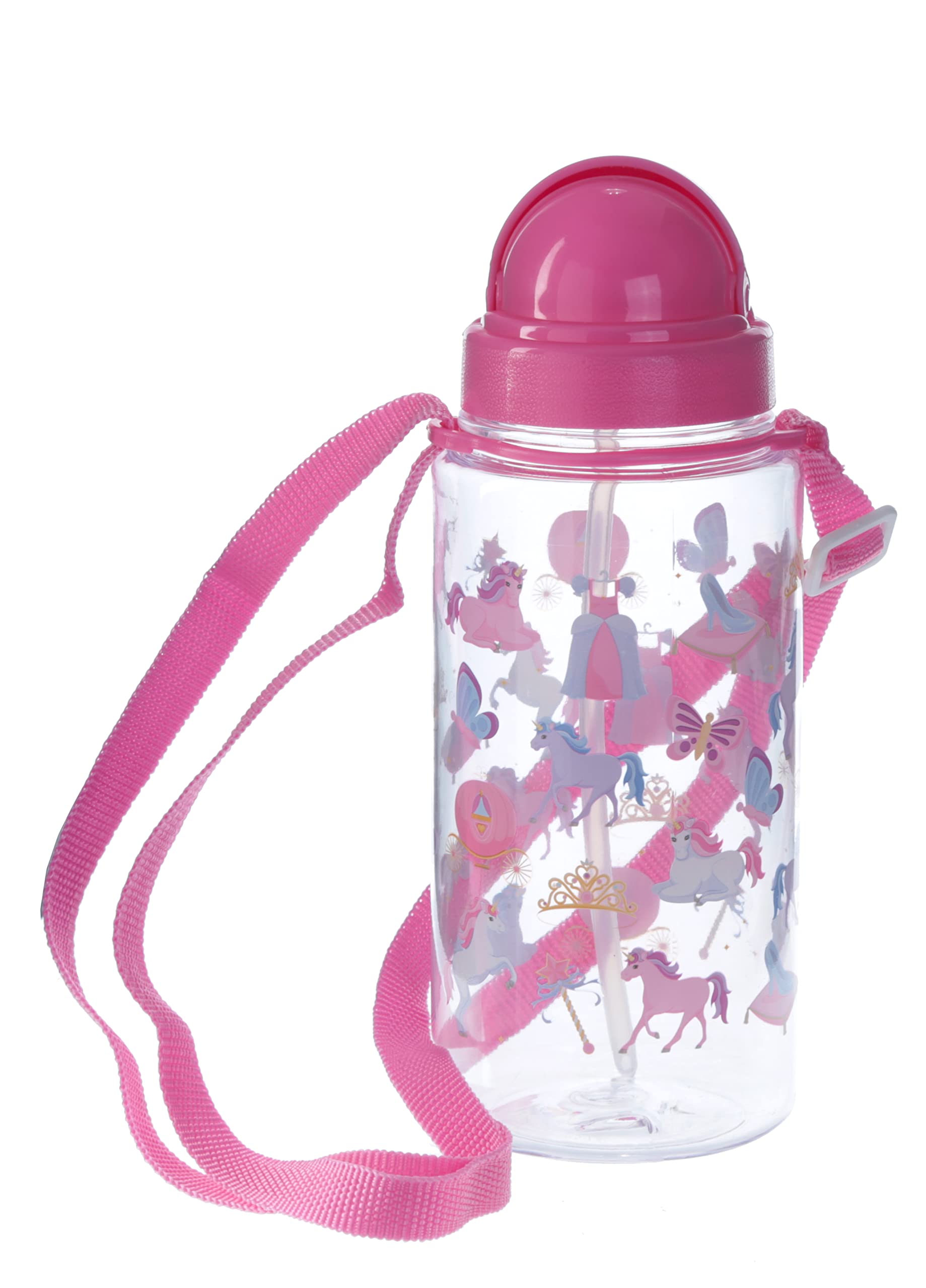 Puckator Enchanted Rainbows Unicorn Drinks Bottle with Straw 450ml Puckator