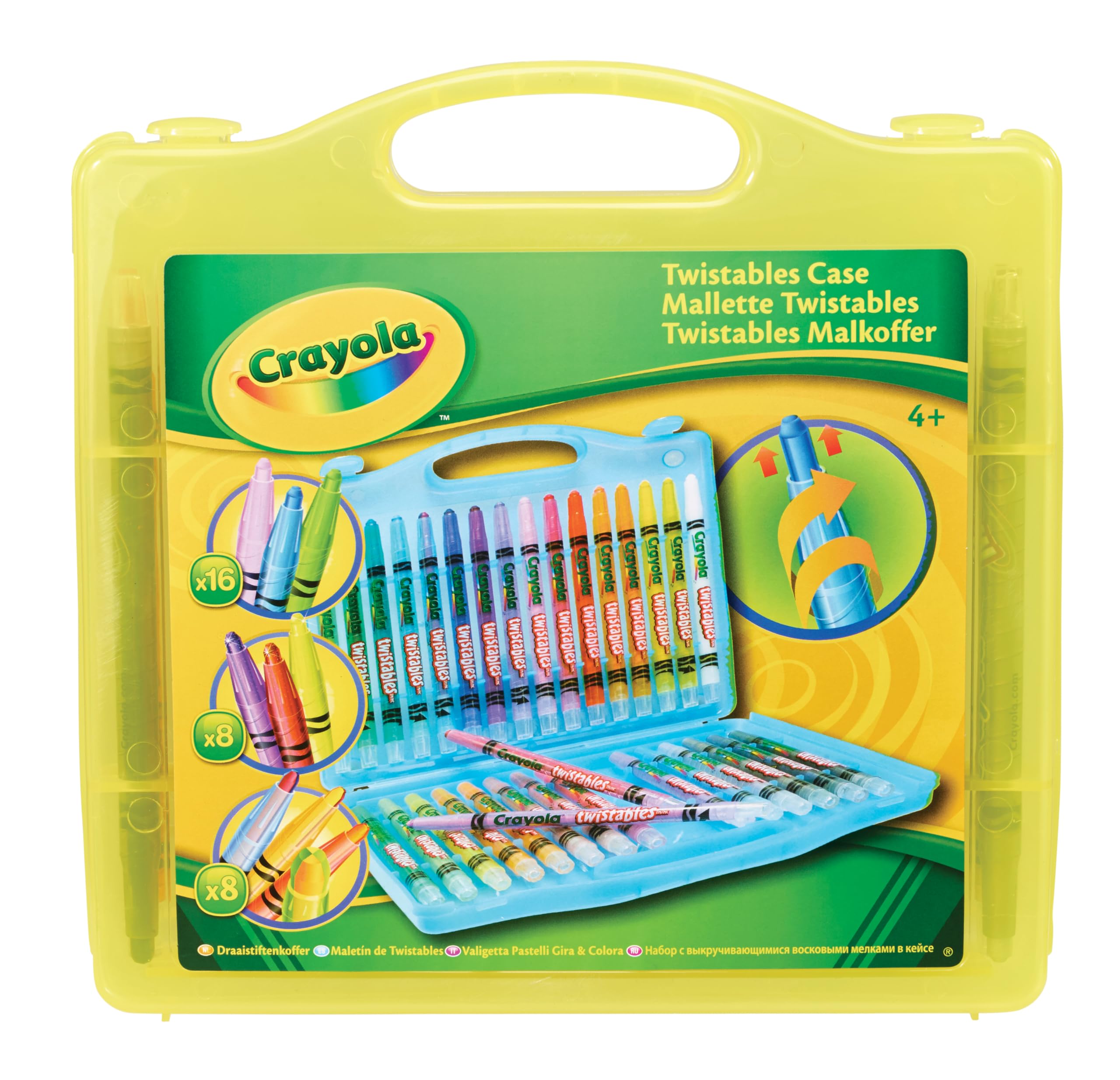 Crayola Twistables Case (32 Pack) (Case colour may vary - Purple, Blue, Yellow) CRAYOLA