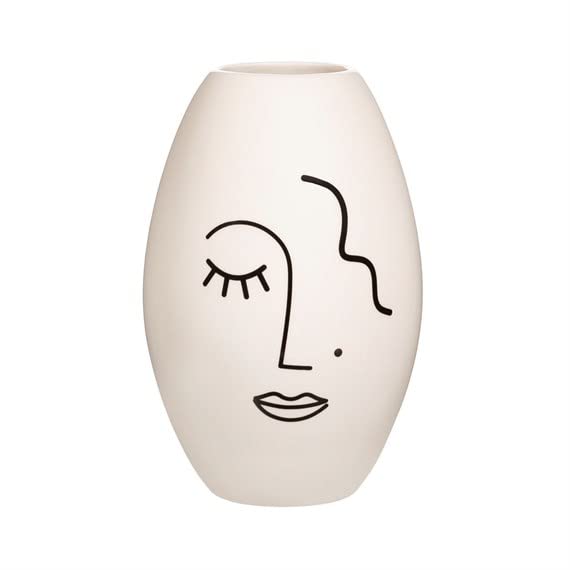 Sass & Belle Abstract Face White Large Vase Sass & Belle