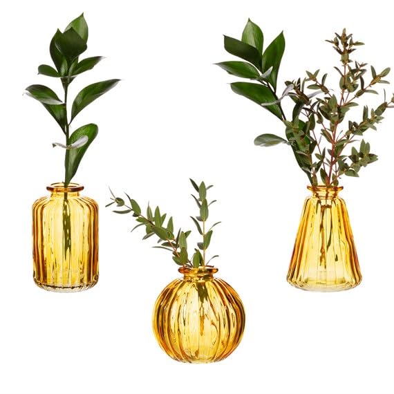 Sass & Belle Yellow Glass Bud Vases - Set of 3 Sass & Belle