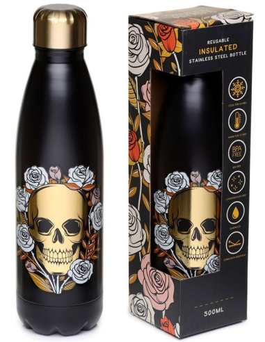 Puckator Skulls and Roses Stainless Steel Bottle Puckator