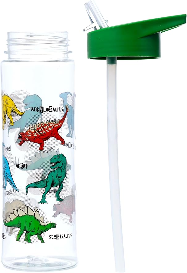 Puckator Dinosauria Drinks Bottle With Flip Straw 550ml