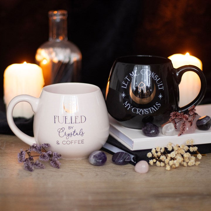 Crystals and Coffee Rounded Mug Something Different