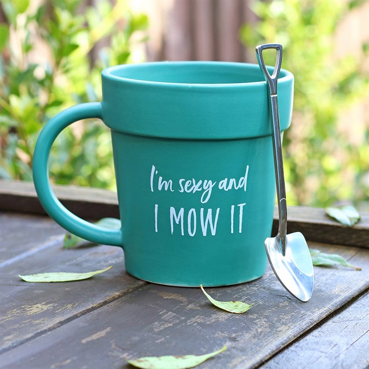 Sexy and I Mow It Pot Mug and Shovel Spoon Something Different