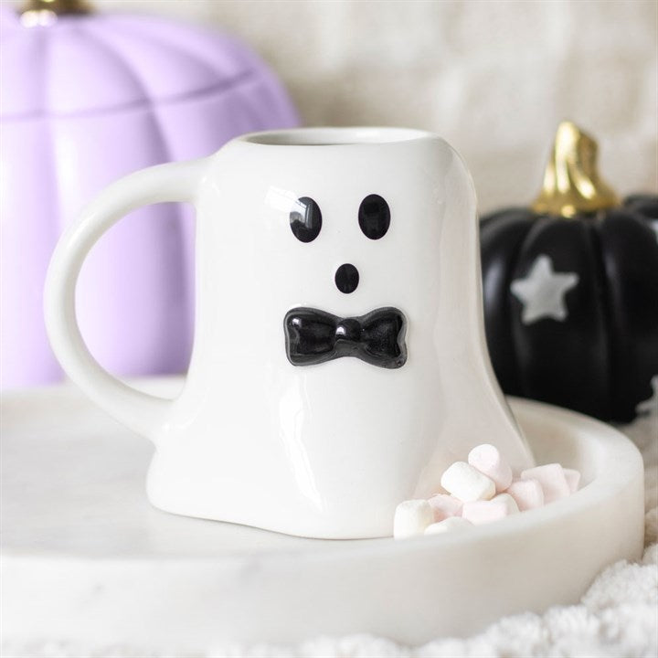 Mr Boo Ghost Shaped Mug with Bow Tie Something Different