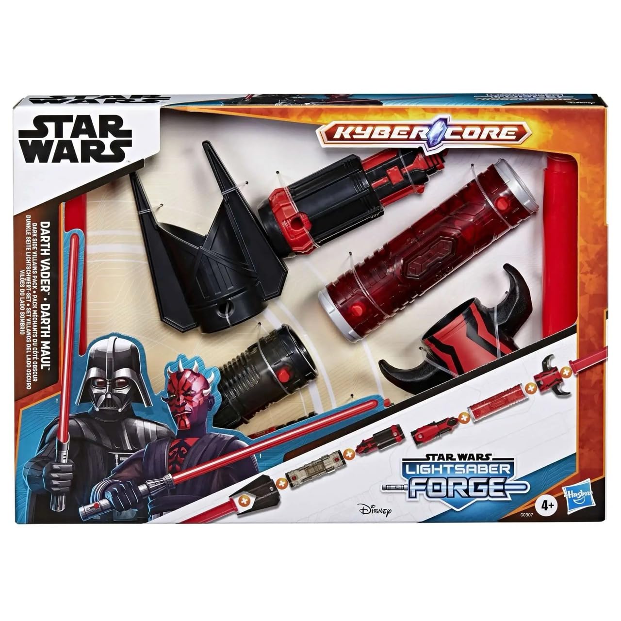 Star Wars Lightsaber Forge Kyber Core Darth Vader & Darth Maul Lightsaber 2-Pack Dark Side Villains Hasbro