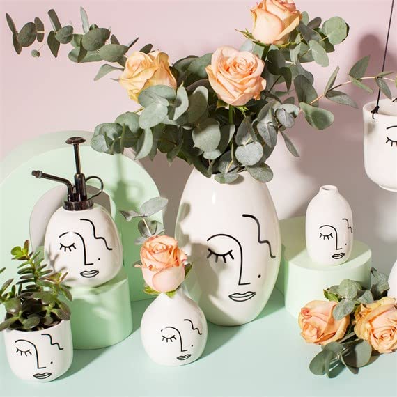 Sass & Belle Abstract Face White Large Vase Sass & Belle