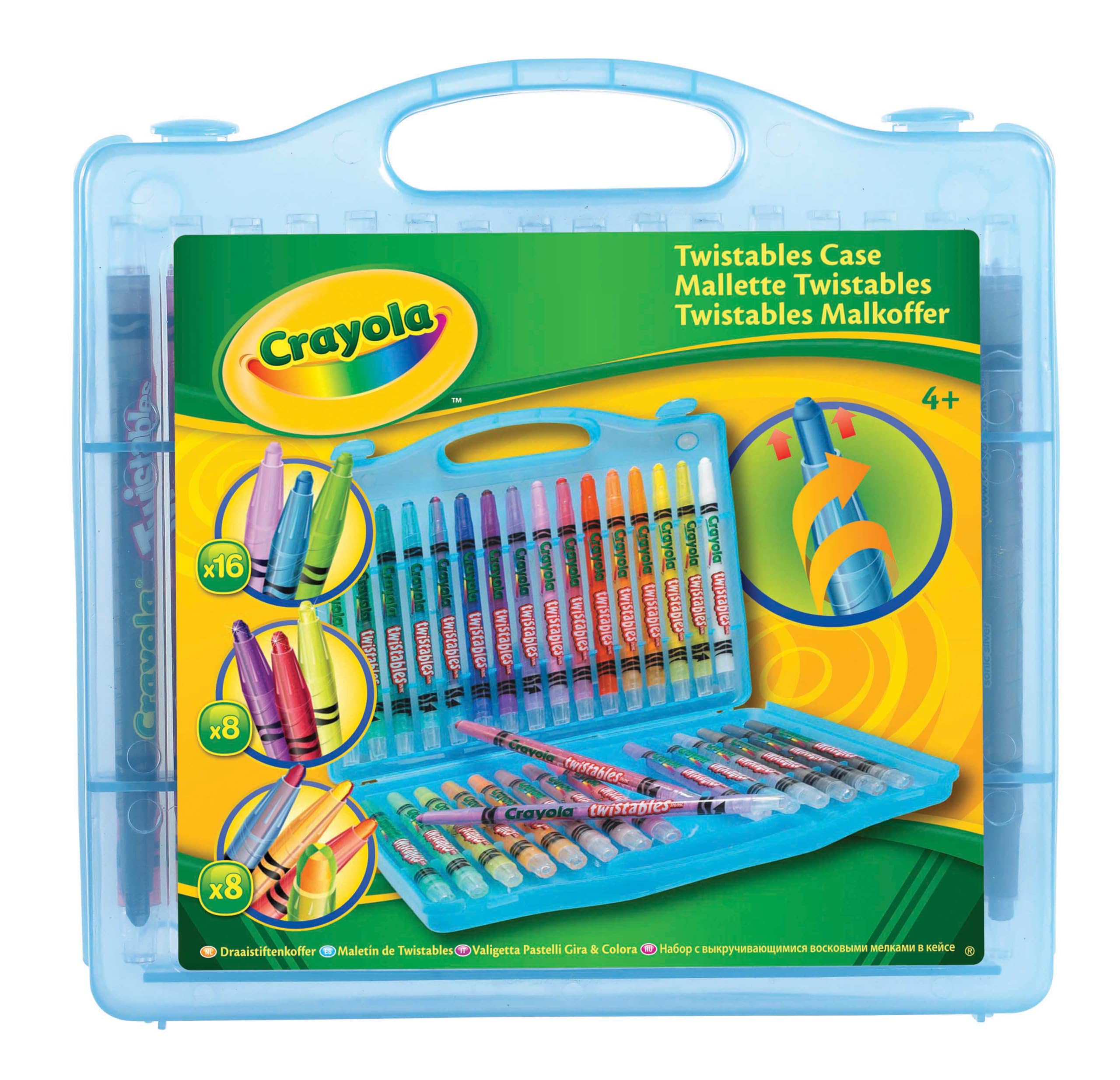 Crayola Twistables Case (32 Pack) (Case colour may vary - Purple, Blue, Yellow) CRAYOLA