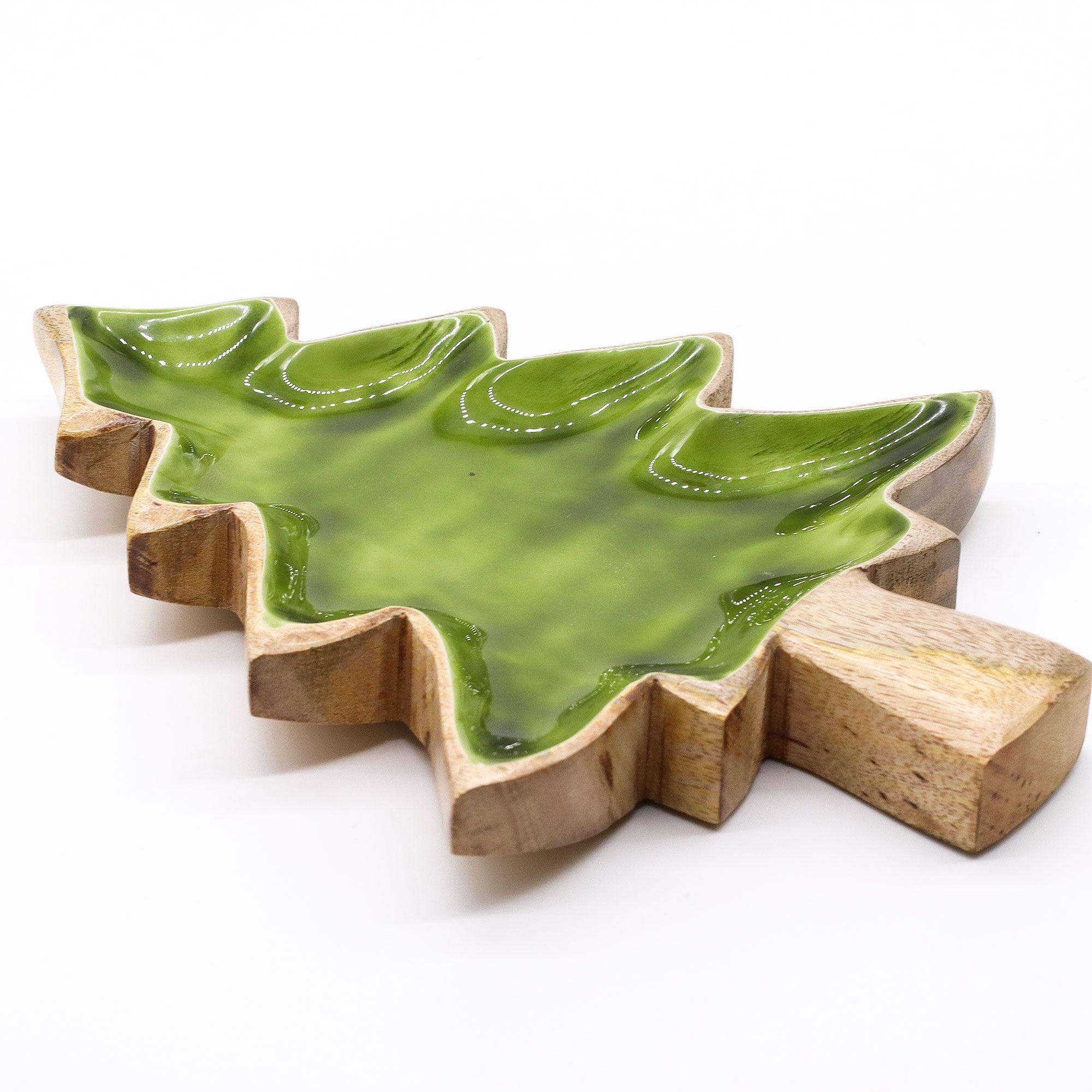 Lost in the Forrest -  Enamel Tree Wooden Bowl - 25x19cm AW-Dropship