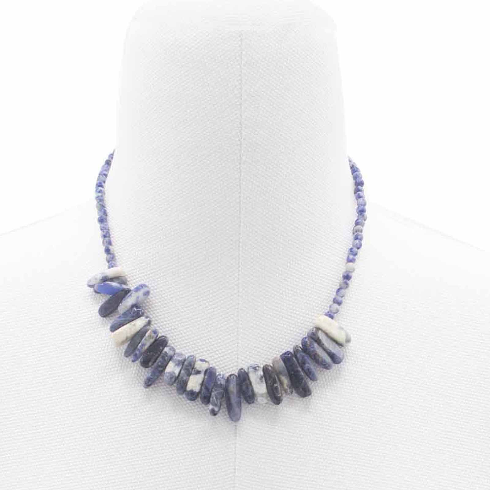 Longstone Gem Necklace - Sodalite: Elegance in Deep Blue