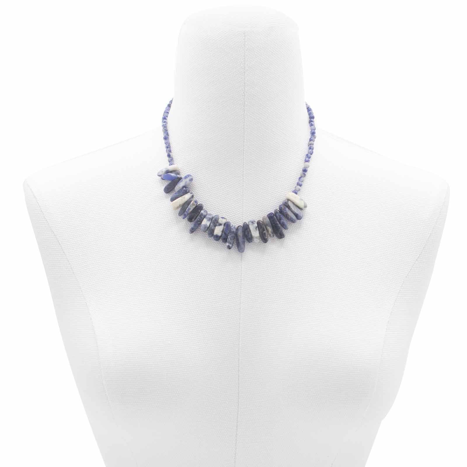 Longstone Gem Necklace - Sodalite: Elegance in Deep Blue