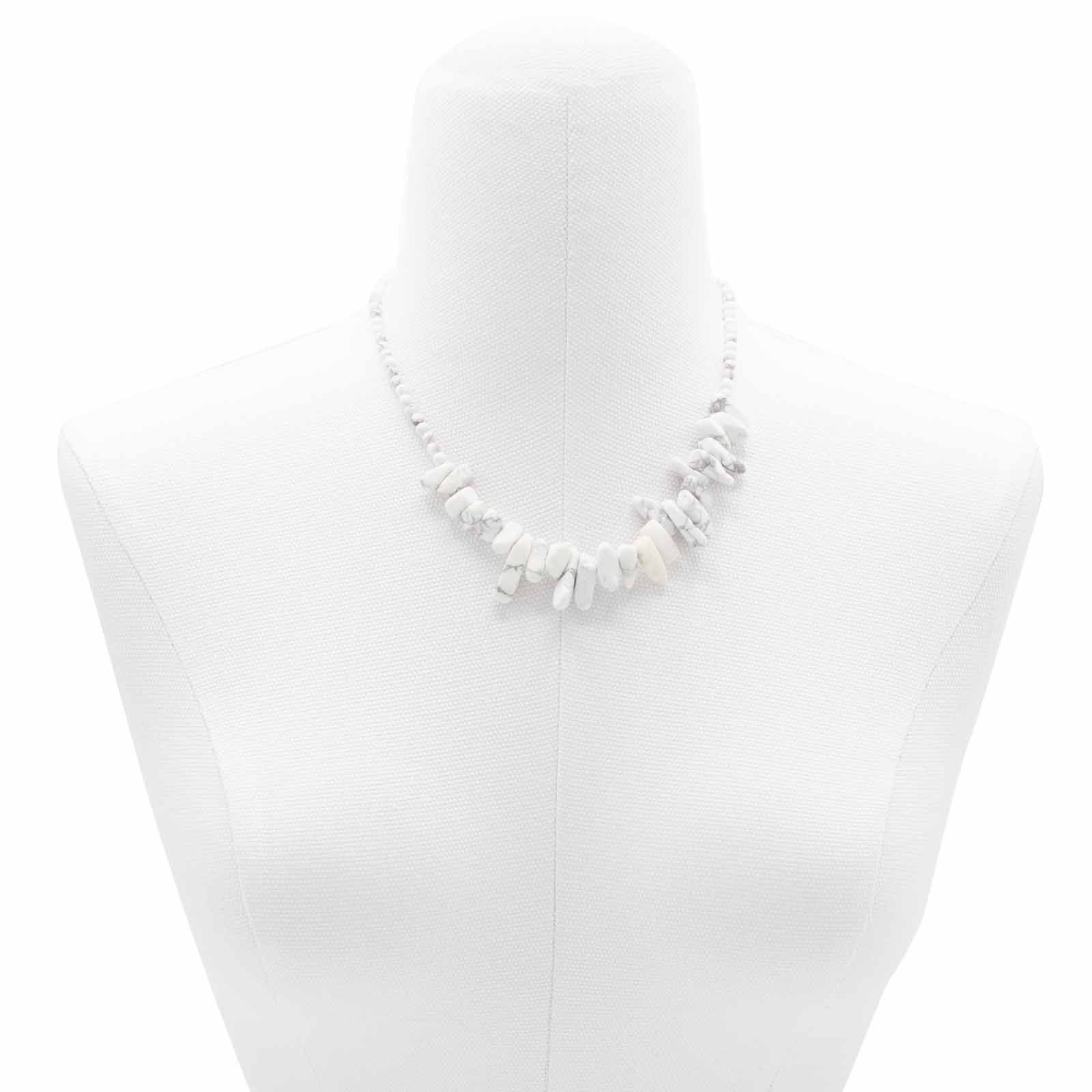 Longstone Gem Necklace - White Jasper: Pure Elegance