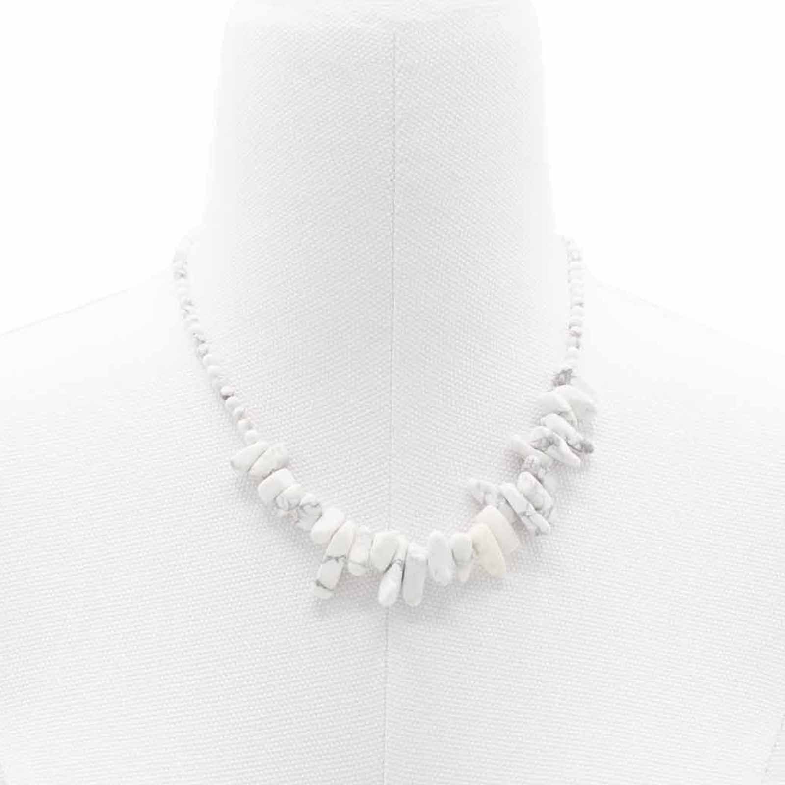 Longstone Gem Necklace - White Jasper: Pure Elegance