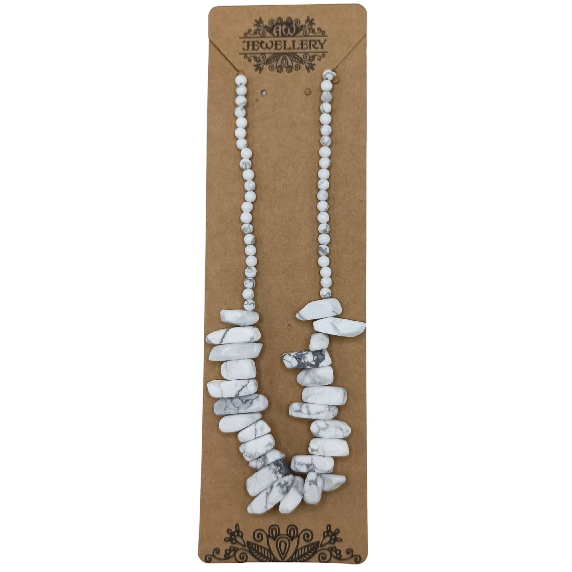 Longstone Gem Necklace - White Jasper: Pure Elegance
