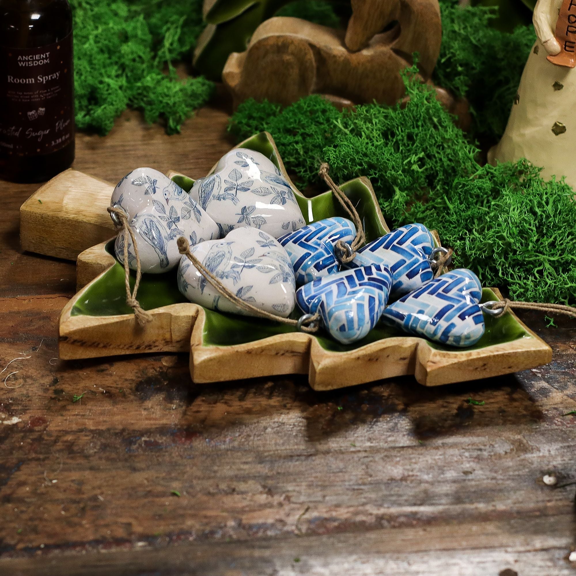 Lost in the Forrest -  Enamel Tree Wooden Bowl - 25x19cm AW-Dropship