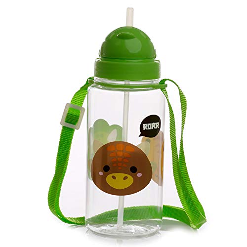 Puckator Adoramals Dinosaur Bottle With Straw 450ml Puckator