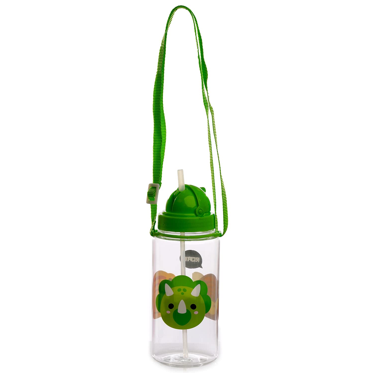 Puckator Adoramals Dinosaur Bottle With Straw 450ml Puckator
