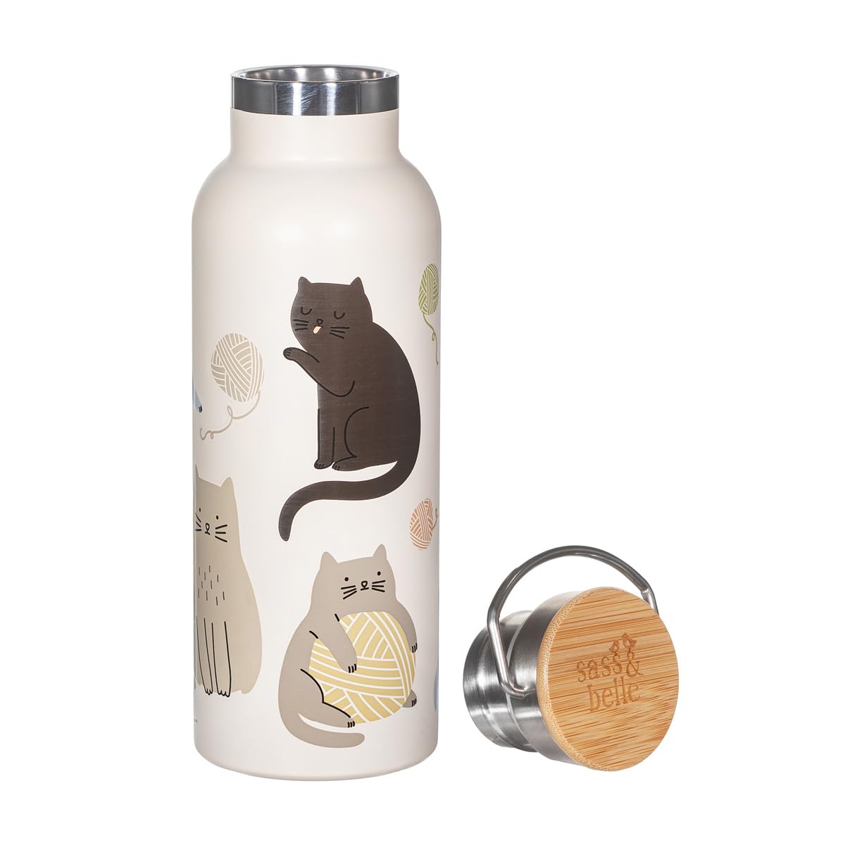 Sass & Belle Vintage Cats Metal Water Bottle Sass & Belle