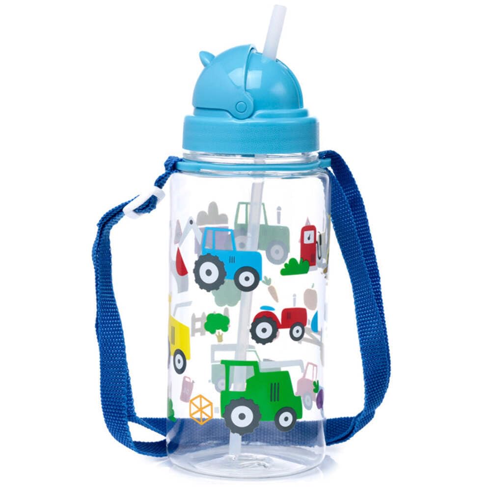 Puckator Little Tractors Water Bottle with Flip Straw 450ml Puckator