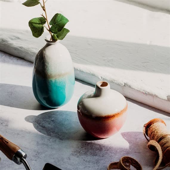 Sass & Belle Dip Glazed Ombre Turquoise Vase Sass & Belle