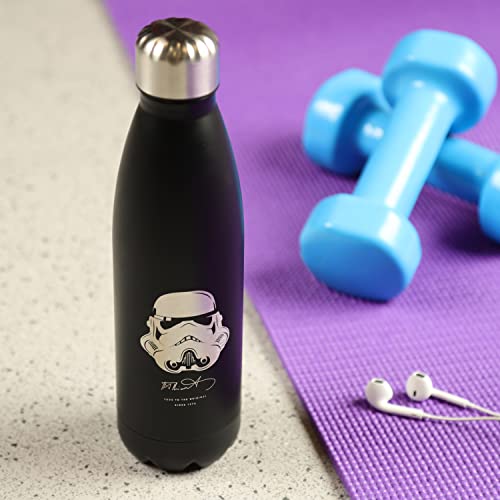 Puckator The Original Stormtrooper - Stainless Steel Water Bottle - Cold for 24h and Hot for 12h - Metal Water Bottles with Stormtrooper Design - Double Walled Modern Thermos Flask - Bpa Free -500 ml Puckator