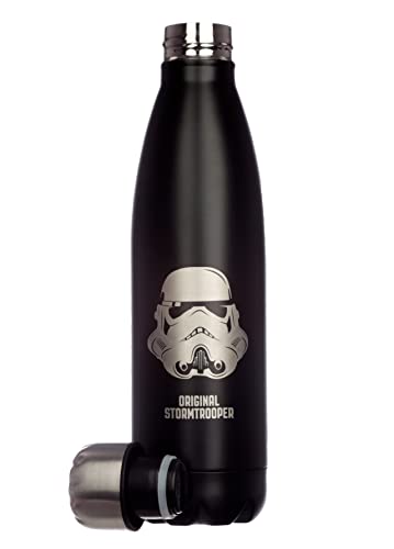 Puckator The Original Stormtrooper - Stainless Steel Water Bottle - Cold for 24h and Hot for 12h - Metal Water Bottles with Stormtrooper Design - Double Walled Modern Thermos Flask - Bpa Free -500 ml Puckator