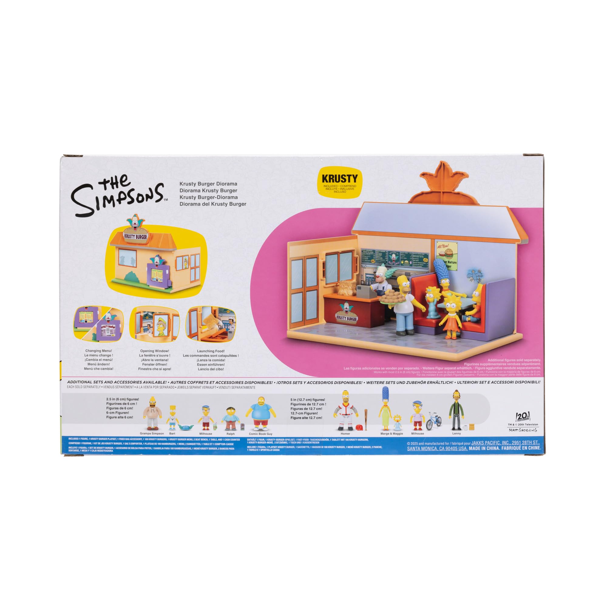 Jakks Pacific The Simpsons Krusty Burger Playset Includes 6.35 cm Krusty the Clown Articulated Mini Figurine and Detailed Accessories Jakks Pacific