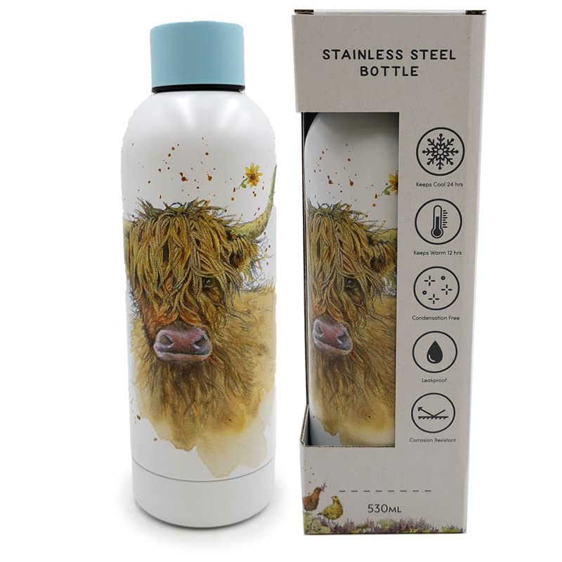Puckator Jan Pashley Highland Cow Insulated Drinks Bottle 530ml Puckator