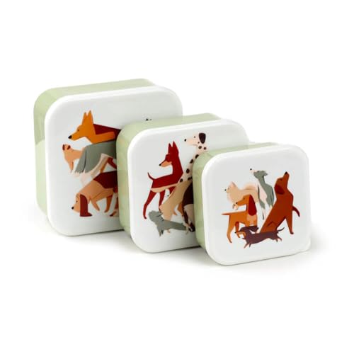 Puckator Barks Dog Set of 3 Lunch Box Snack Pots M/L/XL Puckator