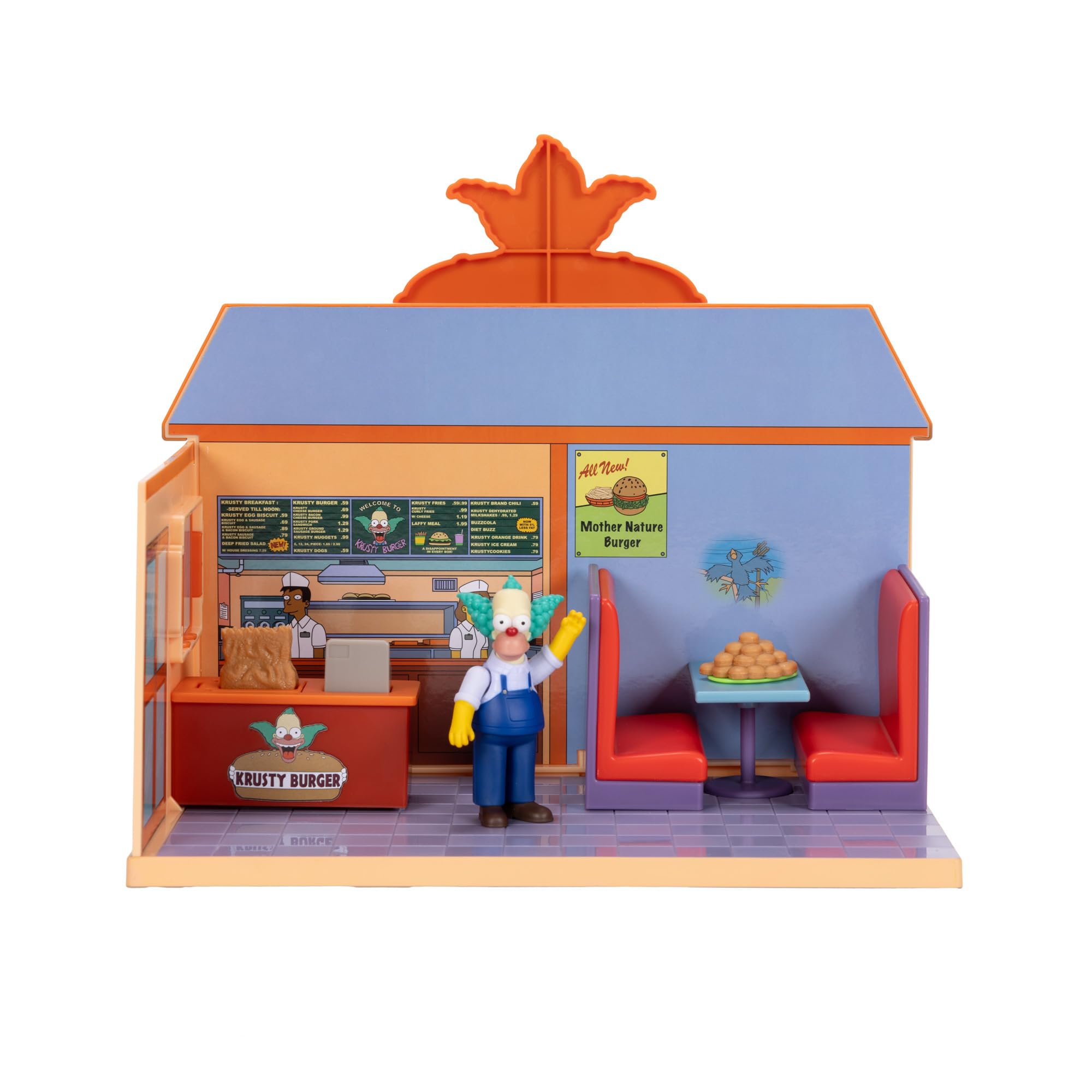 Jakks Pacific The Simpsons Krusty Burger Playset Includes 6.35 cm Krusty the Clown Articulated Mini Figurine and Detailed Accessories Jakks Pacific